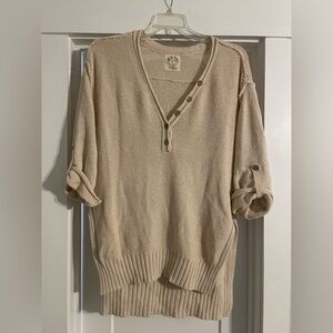 Free People We The Free Cream Knit Tunic Sweater XS